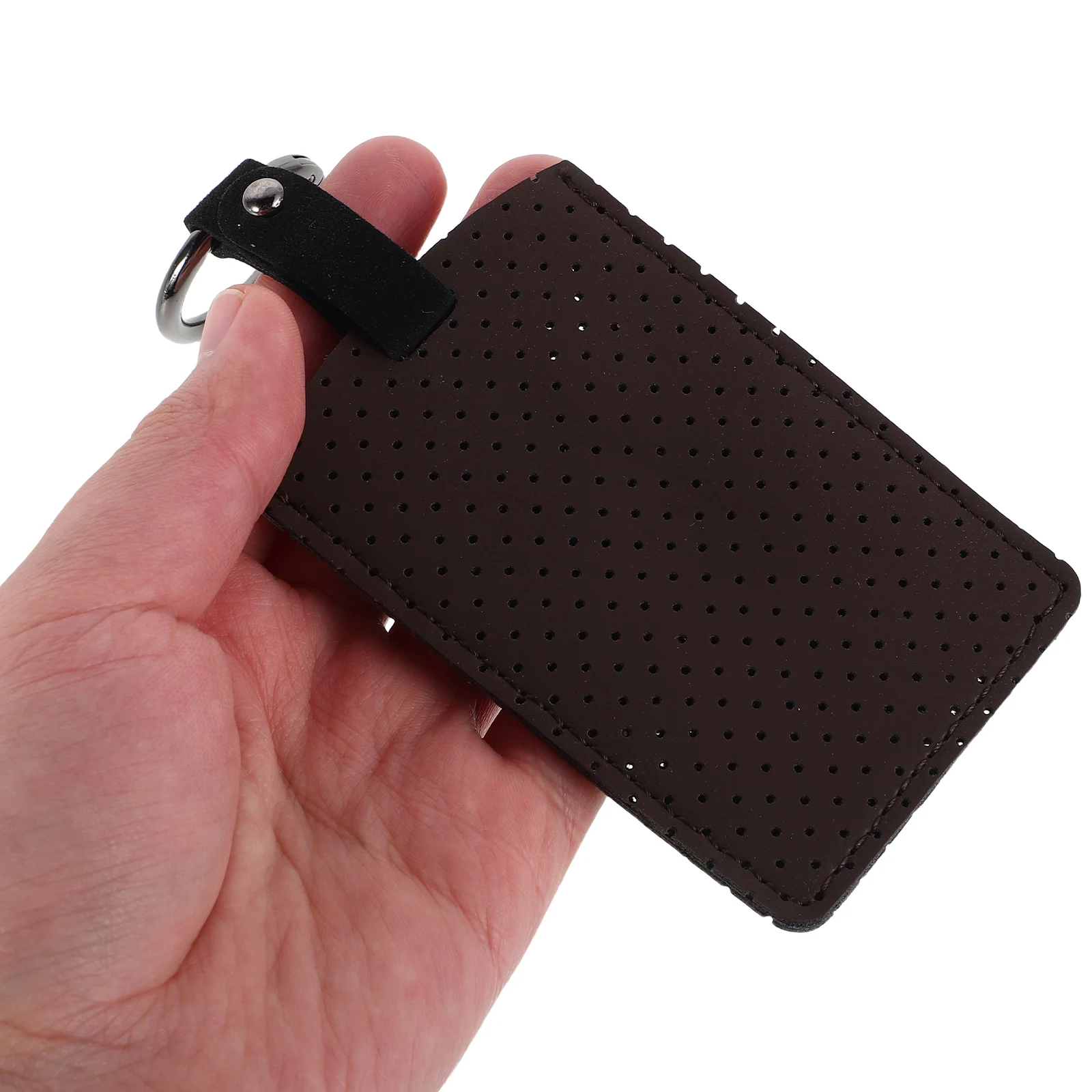 

Key Fob Car Cover Card Auto Chain Ring Case Holder Keyring Brown Full Protection