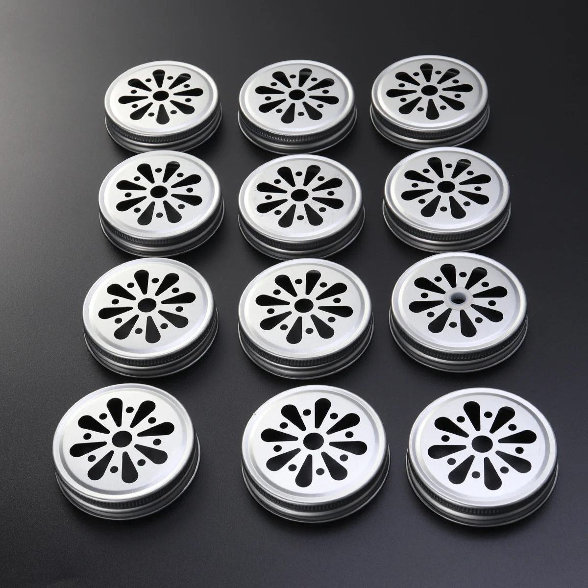 

12PCS Iron Mouth Hole Sealing Caps Glass Bottle Lids Metal Covers Wide Jar Storage Collection Vessel Safe Easy Clean