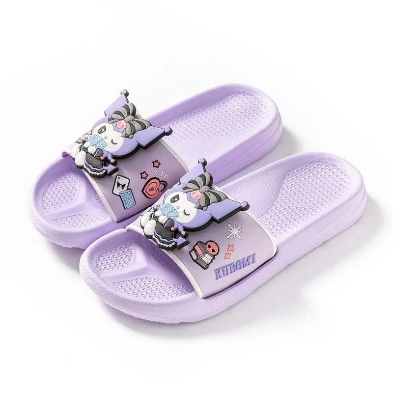 

Sanrio Hello Kitty Summer Slippers Kawaii Kuromi My Melody Cinnamoroll Anime Outdoor Bathroom Beach Anti-Slip Sandal For Girls