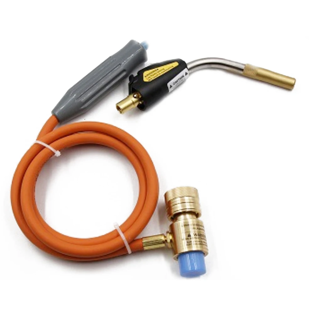 Mapp Torch Gas Welding Piezo Ignition Flame Brazing Tool 1.5m Hose CGA600 BBQ Heating Quenching HVAC Plumbing Welding Torch