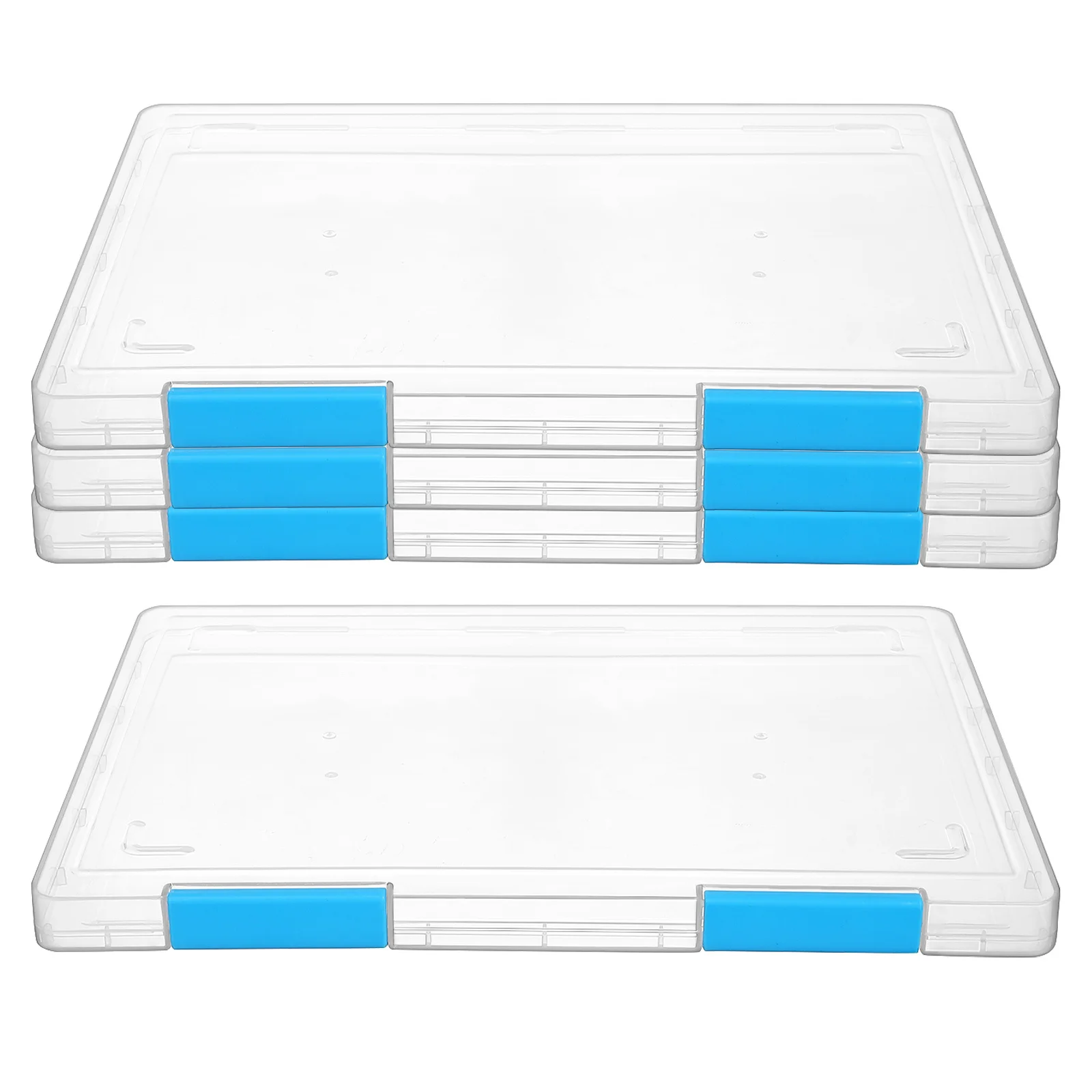 4 Buah Kotak Penyimpanan Kertas A4 Bening Plastik Organizer Desktop Tempat Dokumen Wadah Arsip Penyimpanan Dokumen Kantor