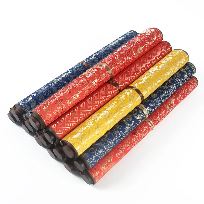 LMM high-grade imitation brocade 10,000 times water writing cloth scroll, brush calligraphy practice blank rice grid