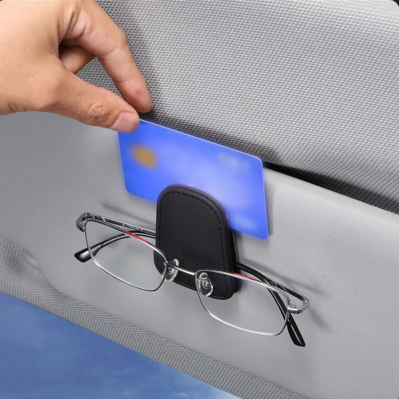 Universal Car Sun Visor Eyeglass Holder Glasses Storage Clip Fastener Auto Interior Organize Accessories Car Sunglasses Holder