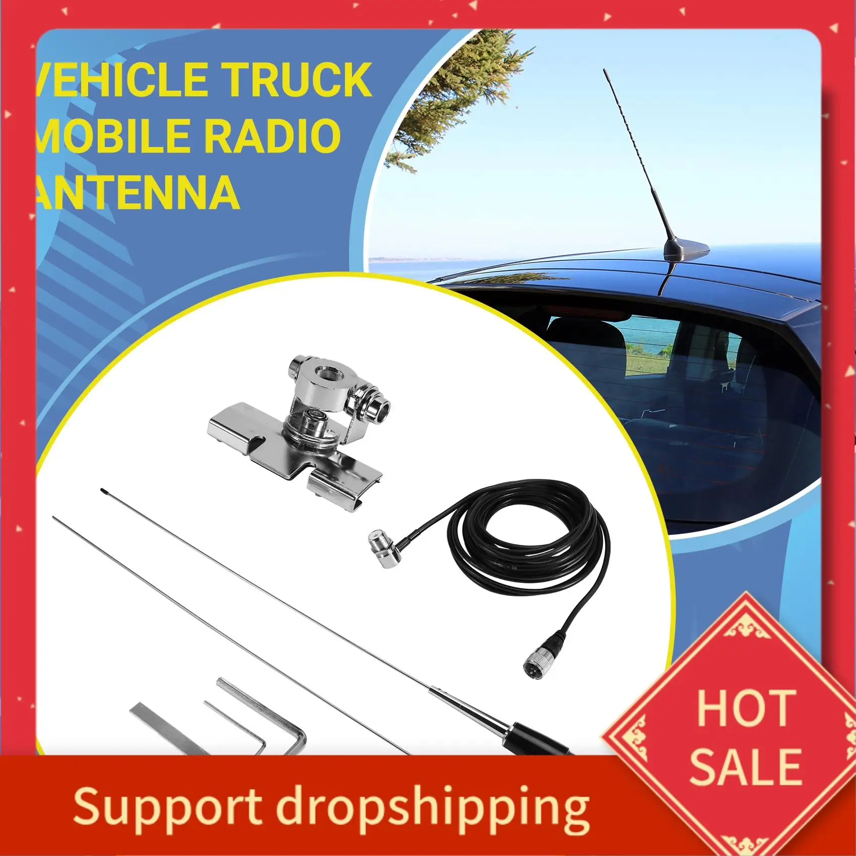 

Радиоантенна B44C 27 МГц CB, штекер PL259, совместимая с радиоантенной для грузовиков Midland, Uniden, Midland, Maxon - для мобильных автомобилей