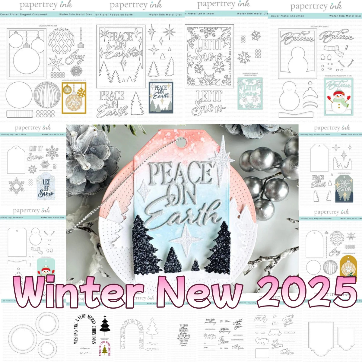

Christmas New 2025 Christmas Wishes Snowman Ornament Metal Cutting Dies Clear Stamps For DIY Greeting Card Decoration Template