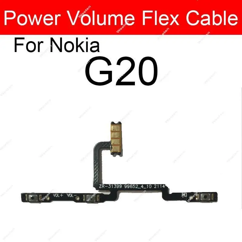 Volume Power Side Button Flex Cable For Nokia G10 G20 G50 G11 G21 On Off Power Volume Key Flex Ribbon Replacement Parts
