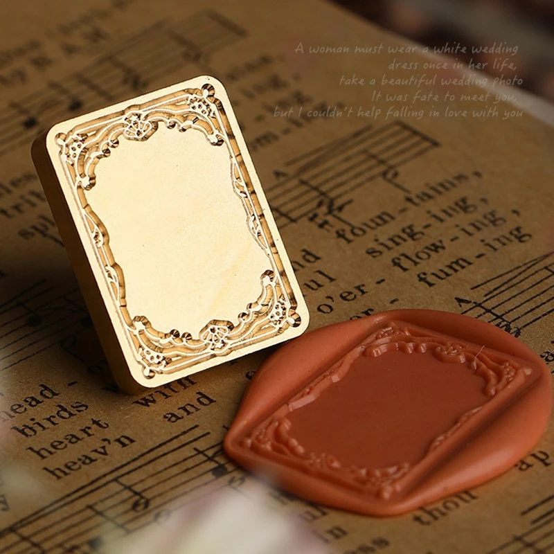 Wax Seal Stamp Head Photo Frame Vintage Hold Photos Sealing Stamp Head DIY Cards Envelopes Wedding Invitations Scrapbooking