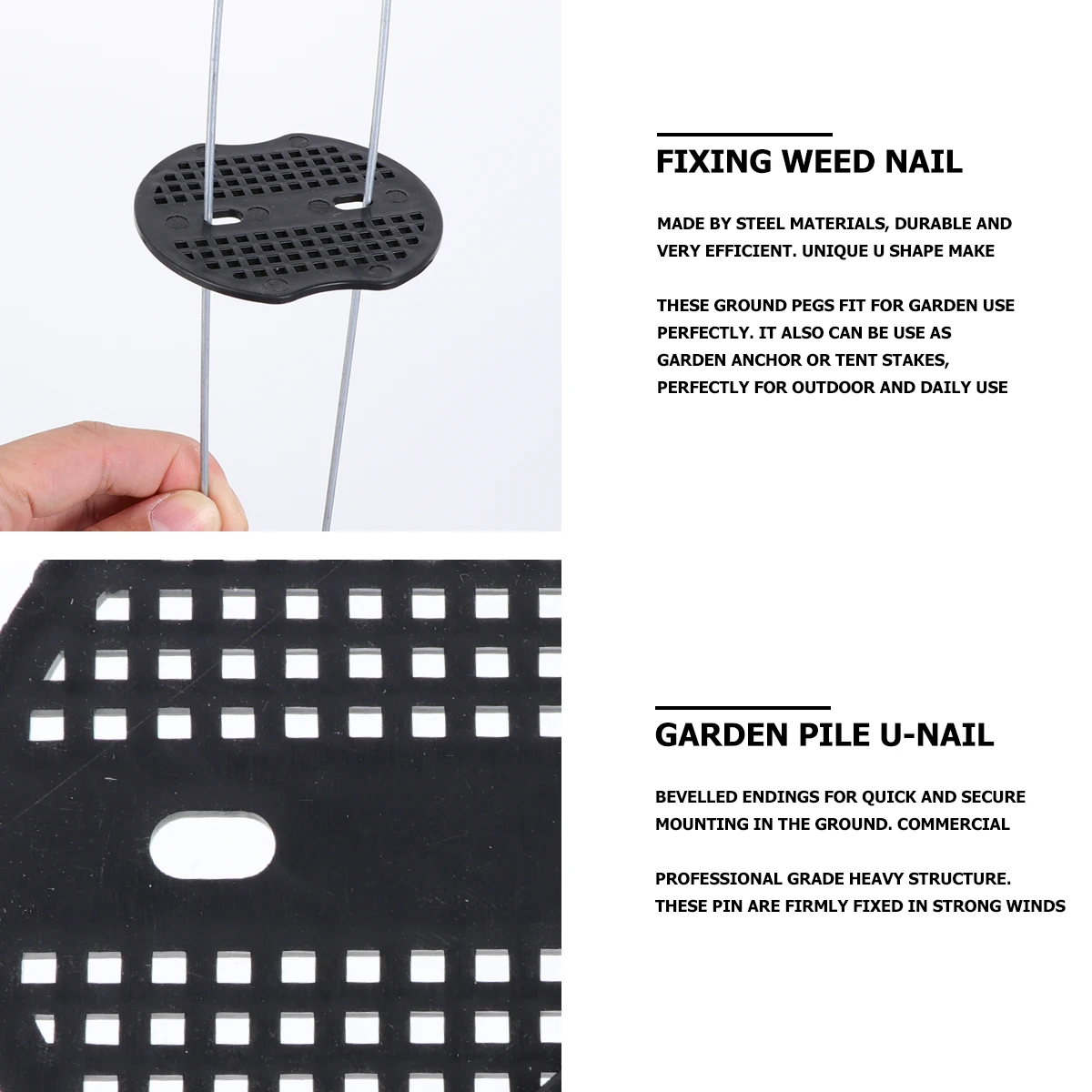 

50pcs Shaped Steel Nails U Shaped Fixing Nail for Garden Turf Weed Pegs Fixing Tools Heavy Duty Anti Rust L Fabric Tarps
