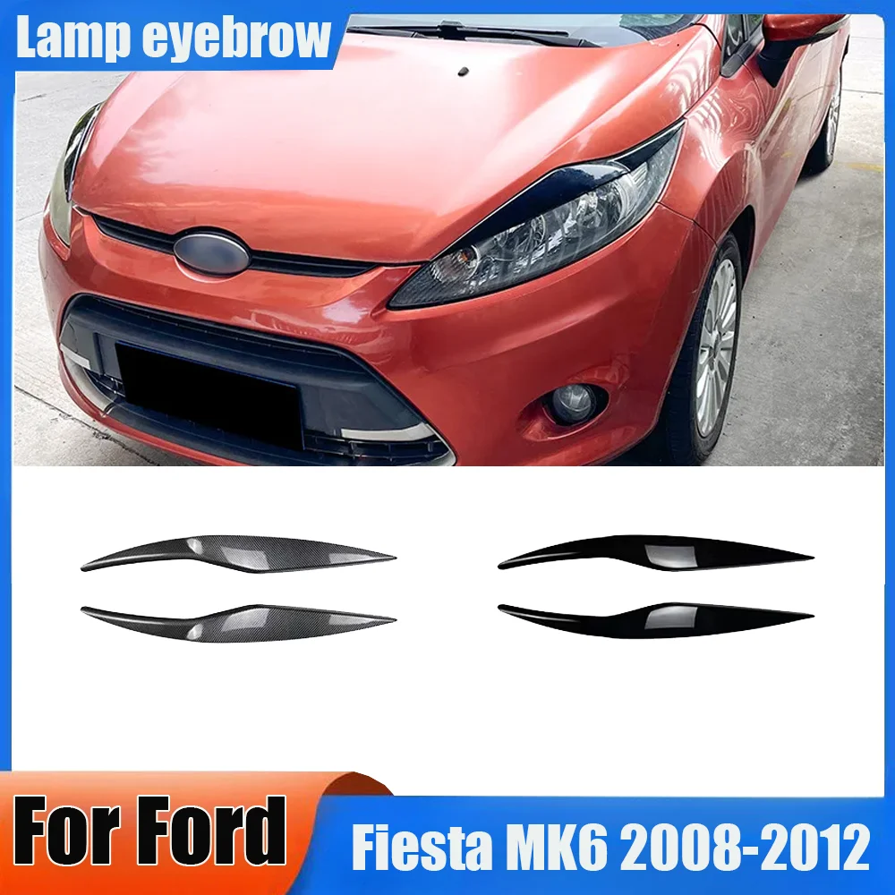 

Передняя фара для Ford Fiesta MK6 2008-2012 глянцевая черная, углеродное волокно