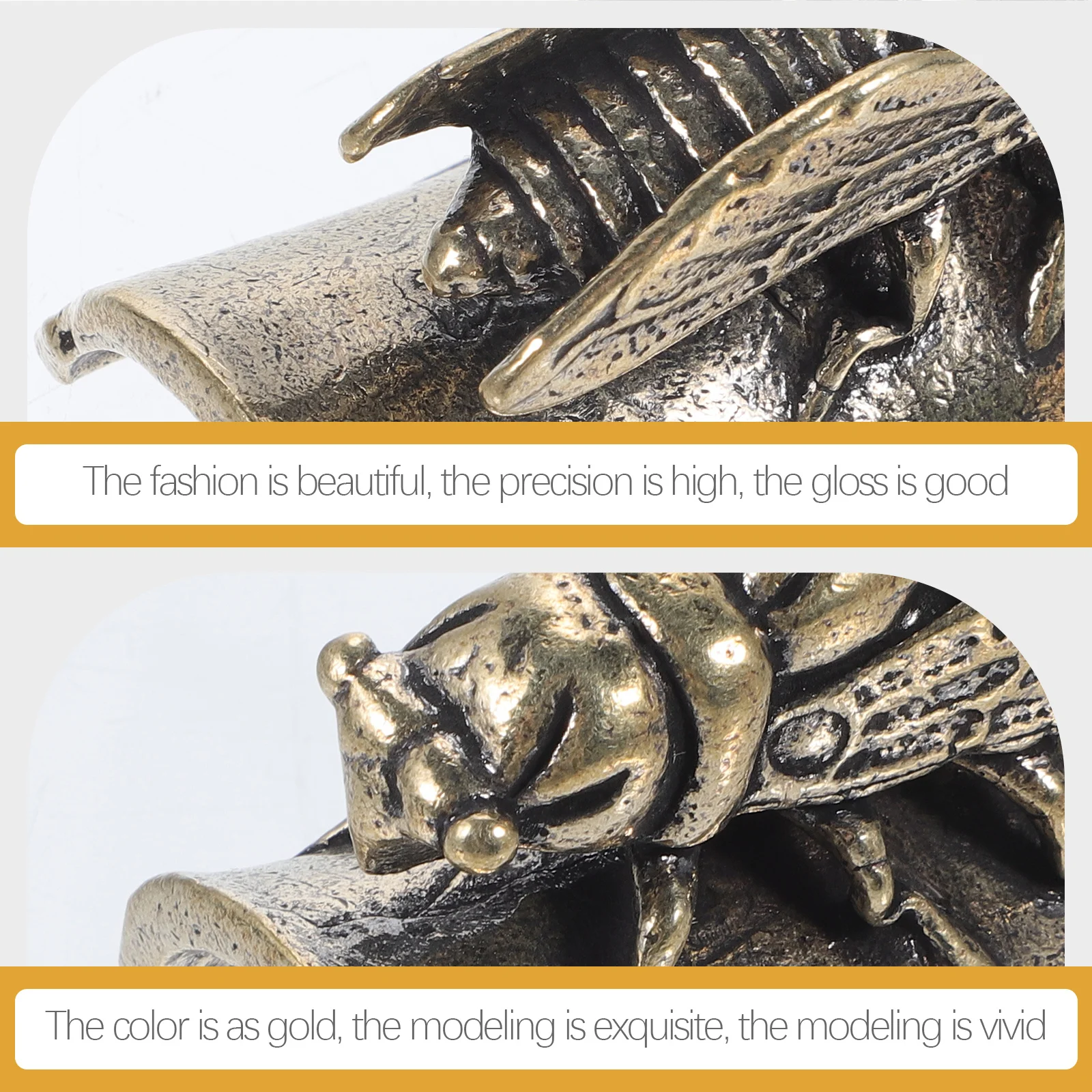 

Pure Copper Cicadas Paperweight Brass Animal Statue Desktop Decor For Calligraphy Practice Novelty Ornament