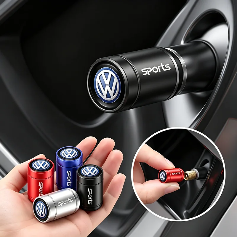 

Hub Caps 4Pcs Volkswagen Valve Cap Alloy Dust Cover Car Tire Accessories For VW GTI Golf Polo Passat Tiguan T-ROC Jetta Arteon B