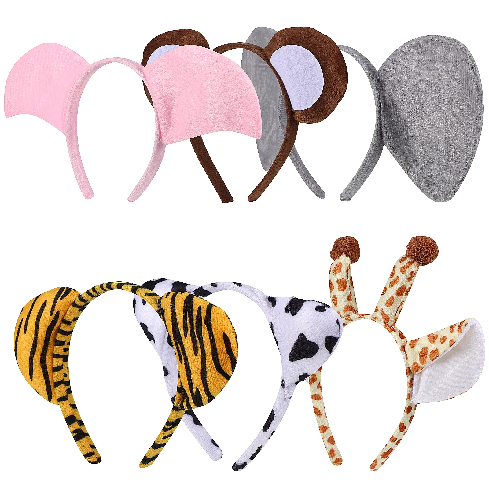 6 Pcs Animal Headwear Set Unique Headbands Girls Women Headdress Cloth Festival Hair Accessories Cartoon Cosplay Props Easy