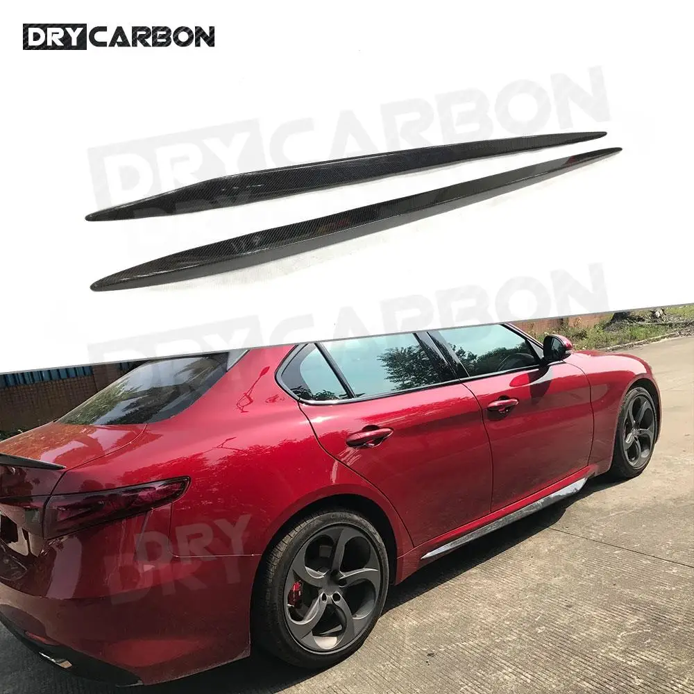 Carbon Fiber Side Skirts Door Bumper Aprons Sticker for Alfa Romeo Giulia Sedan 4 Door 2015 2016 2017 Side Skirts Rocker Panels