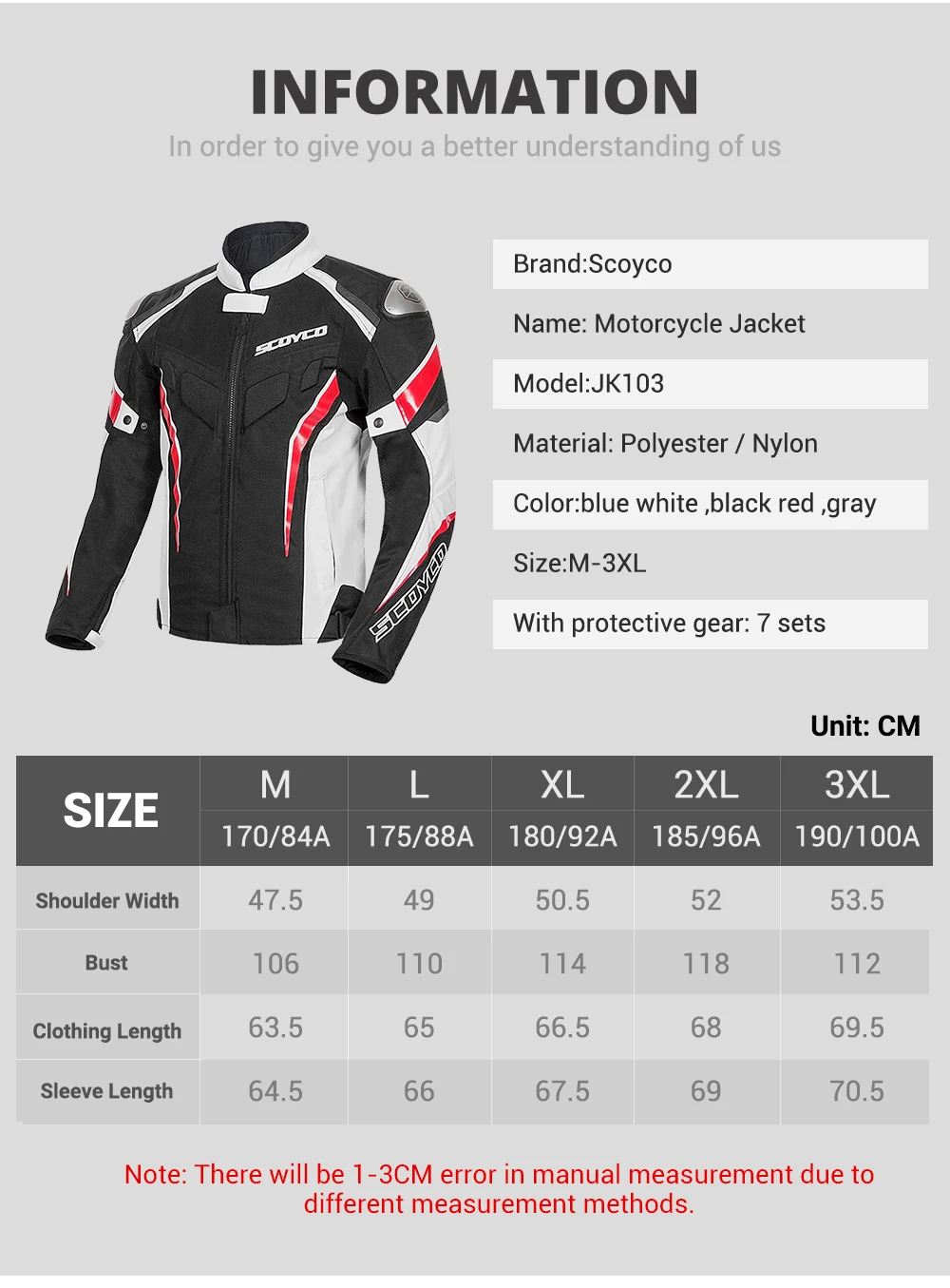 SCOYCO New Motorcycle Jacket Man Riding Jacket Summer Moto Jacket +Pants Set Motocross Chaqueta Suit Protective Gear