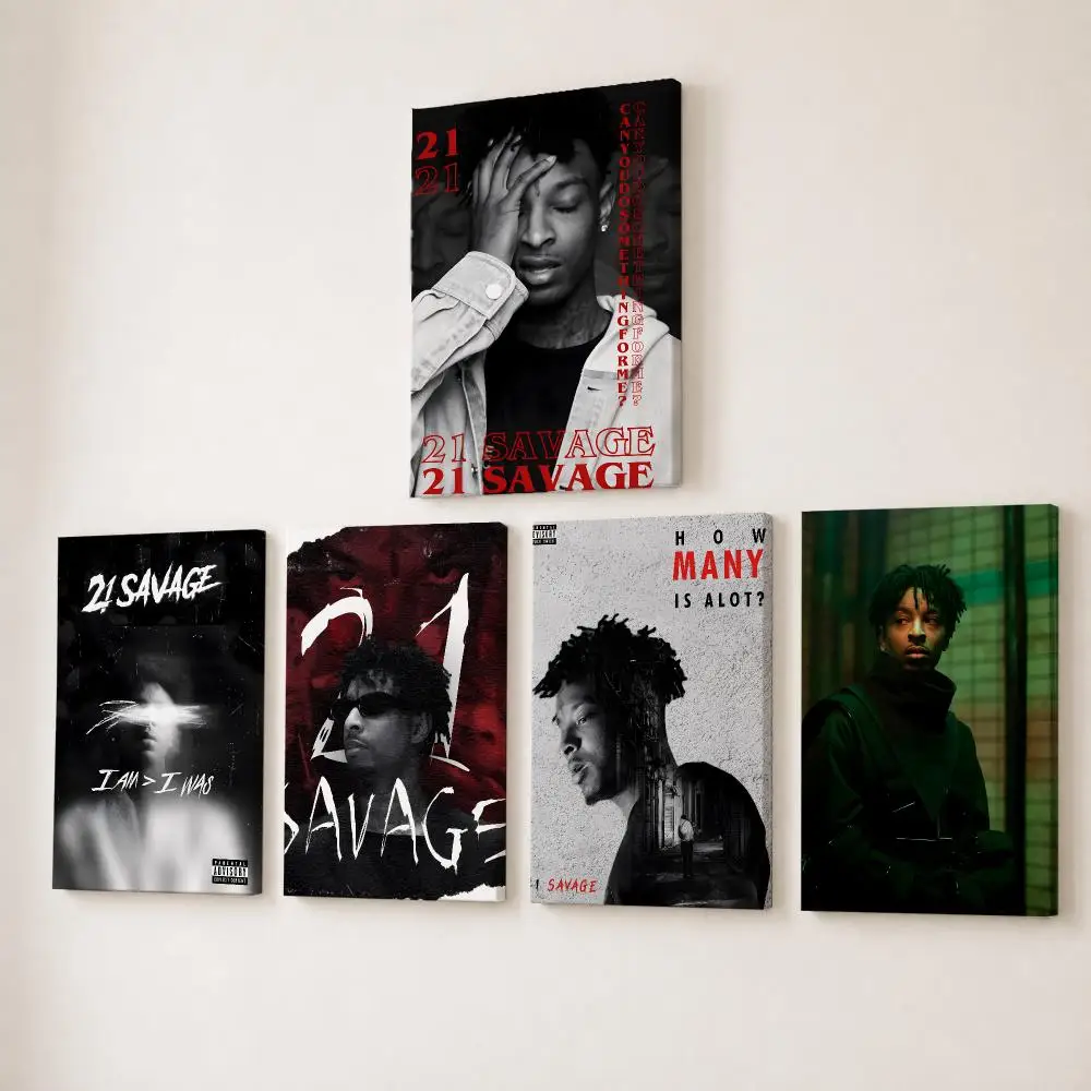Popular Singer Rapper 21 S-Savage Poster HD Canvas Wall Art With Inner Frame Gallery Wrapped Ready To Hang Home Decor