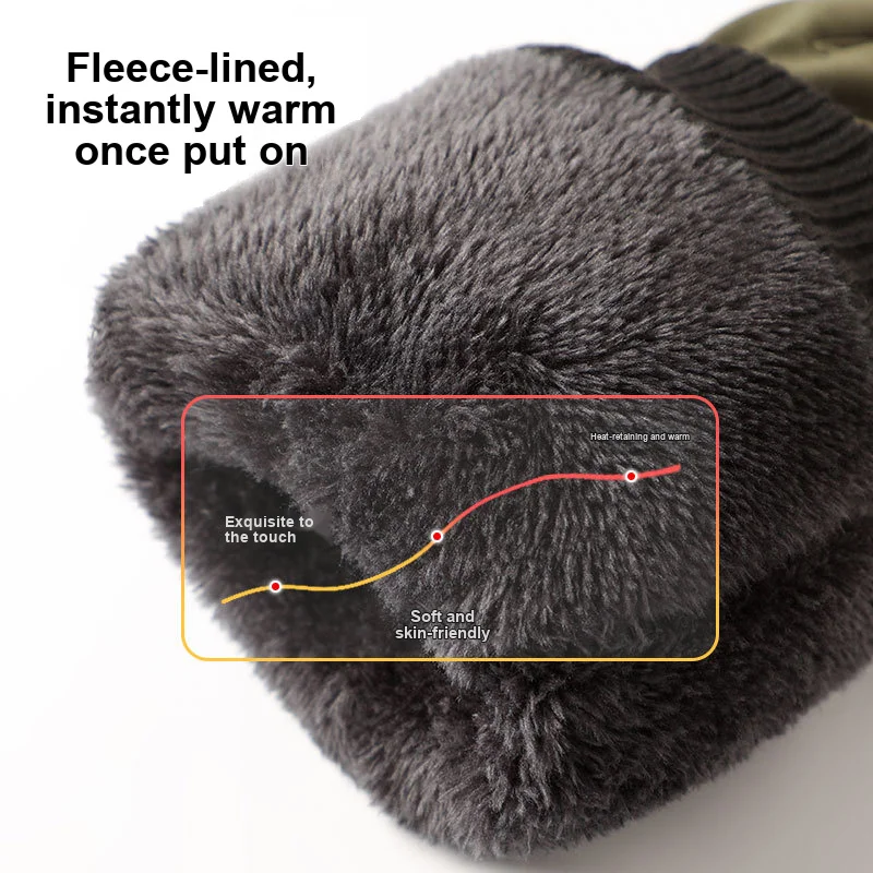 Men s Winter Thick Warm Gloves Hand Protection for Cycling Skiing Motorcycle Electric Bike Outdoor Activities