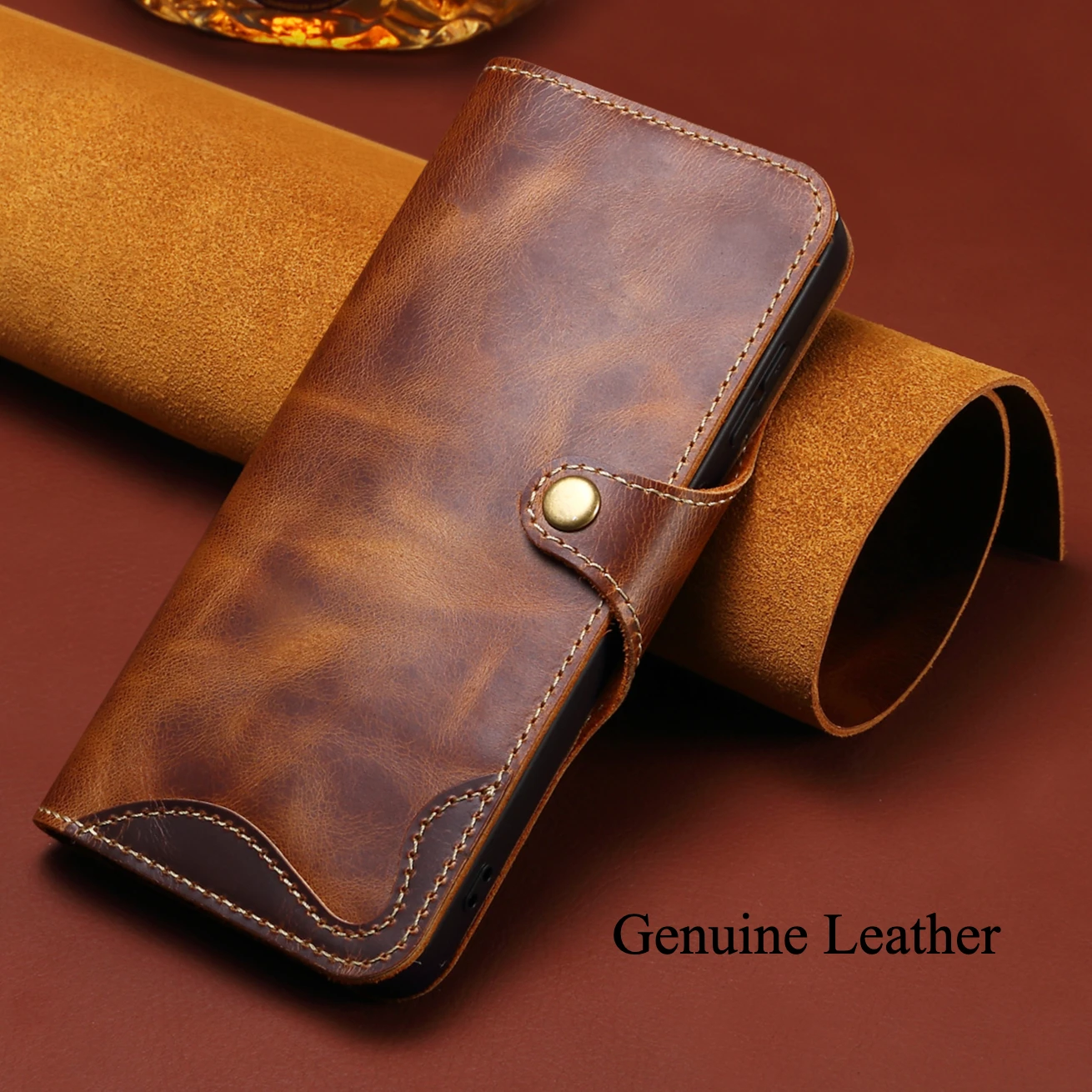 

Чехол из натуральной кожи в стиле ретро для Samsung Galaxy S25 Ultra S24 Plus S23 FE S21 5G, деловой чехол-кошелек с карманом для карт на ремешке