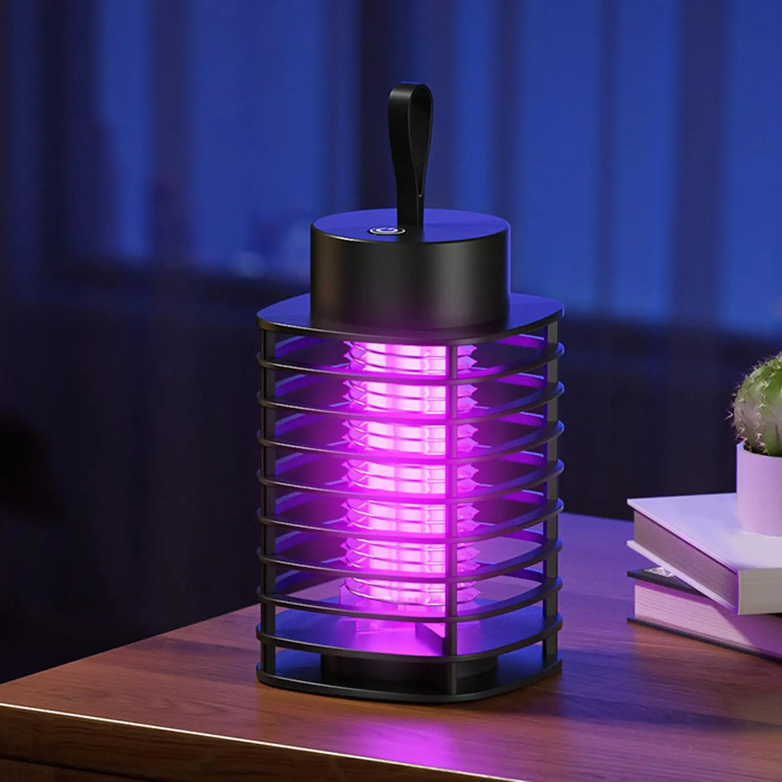 Портативная электрическая мухоловка, USB перезаряжаемая комнатная мухобойка с ночником, мухоловки для заднего двора, террасы, кемпинга