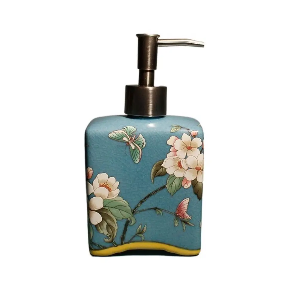 Vintage handzeepdispenser Chinese stijl hervulbare keramische zeepfles verwijderbare antislip shampoo container badkamer