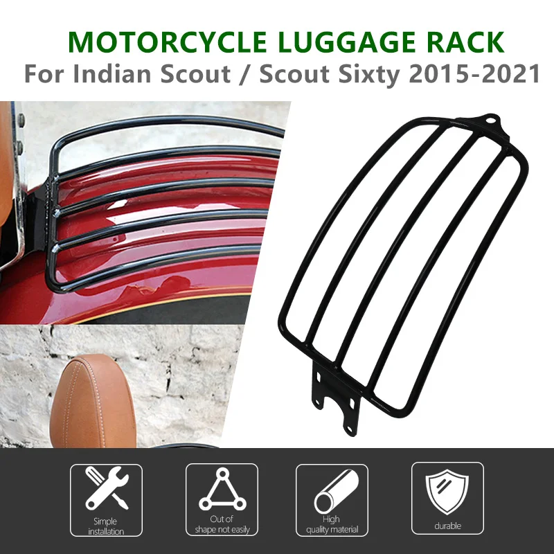 

Black Solo Seat Luggage Rear Fender Rack Fits for Indian Scout / Scout Sixty 2015 2016 2017 2018 2019 2020 2021 Accessories