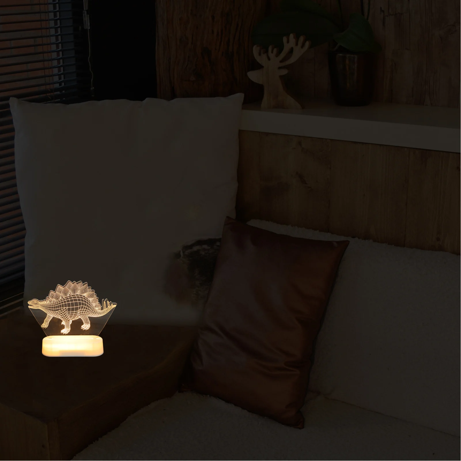 

Dinosaur Night Light 3D Kids Lamp Bedside Table Green Children themed Accessories Portable LED Lighting Small Night