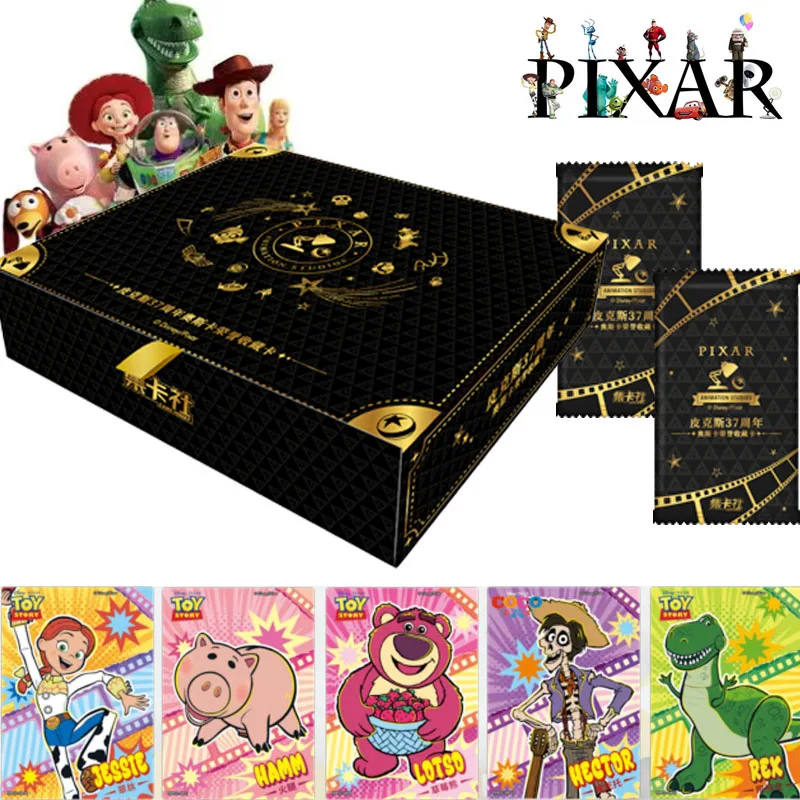 

Genuine Pixar Series Popular Movie Characters Rare Embroidery Cards 37th Anniversary Oscar Honors Collection Card Box Kids Toys