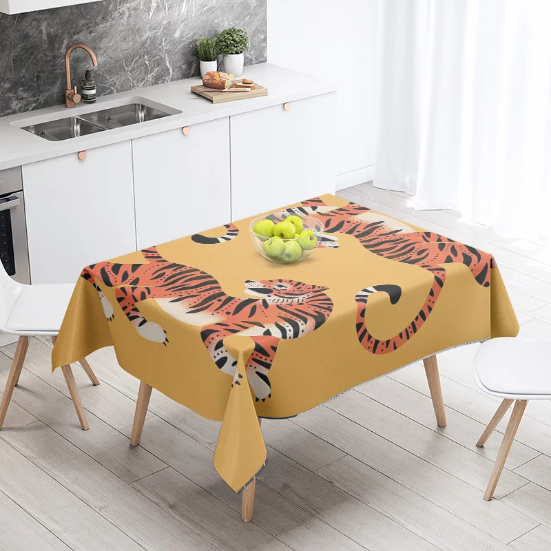 Ins Style Morandi Abstract Geometric Pattern Tablecloth Waterproof and Fade-proof Cafe Nordic Style Decorative Tablecloth