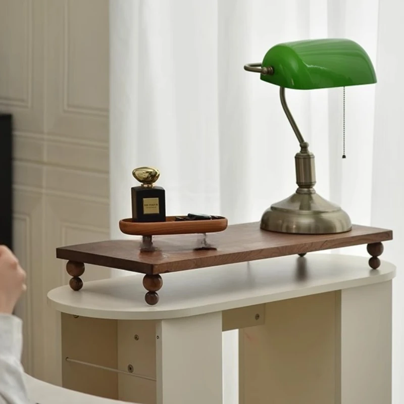 Vintage Walnut Monitor Stand with Display Shelf Mid-Century Modern Desk Riser for Computer Screen Ergonomic Design for Office