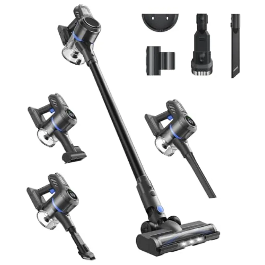 

Беспроводной пылесос J30-W с LED-подсветкой, мощностью всасывания 450 Вт, временем работы 60 минут, съемным аккумулятором и функцией очистки одним нажатием