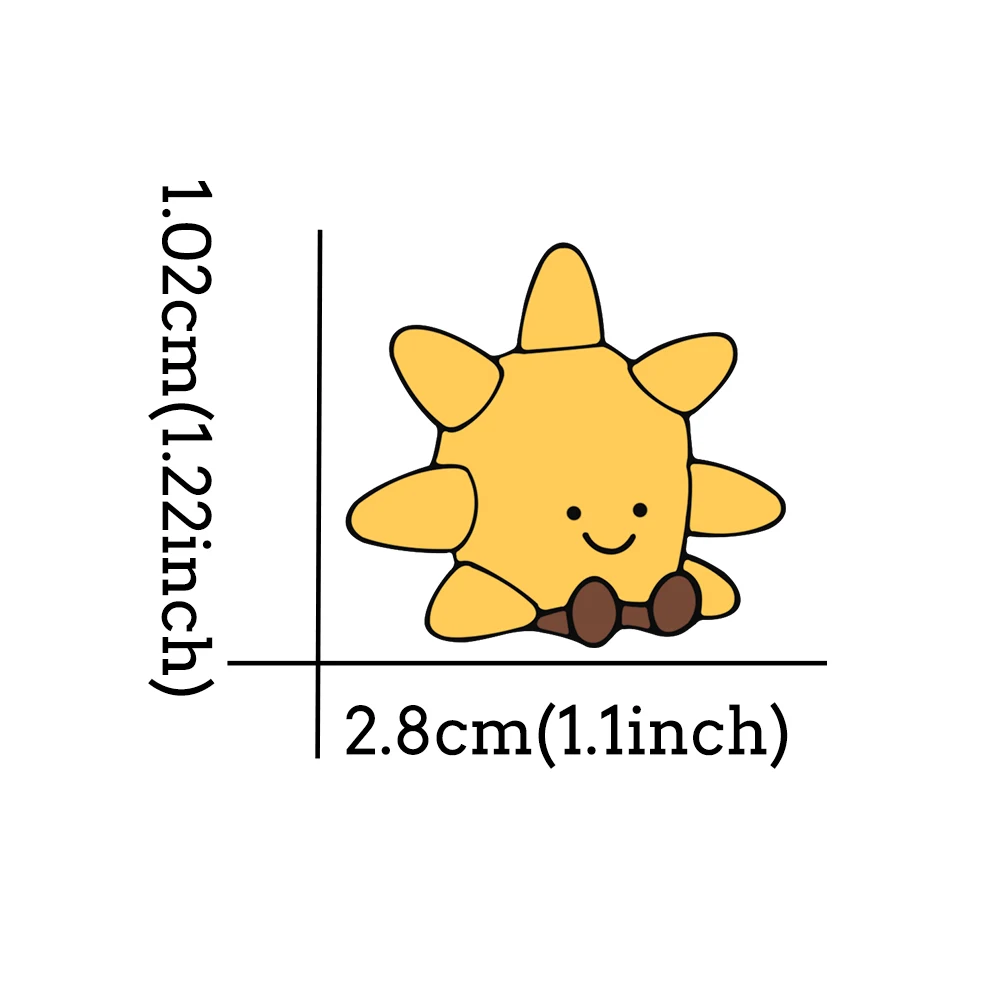 Cute Cartoon Sun Doll Enamel Pins Kids Coat Lapel Pin Badges Brooches Women Men Metal Decoration Jewelry Gift