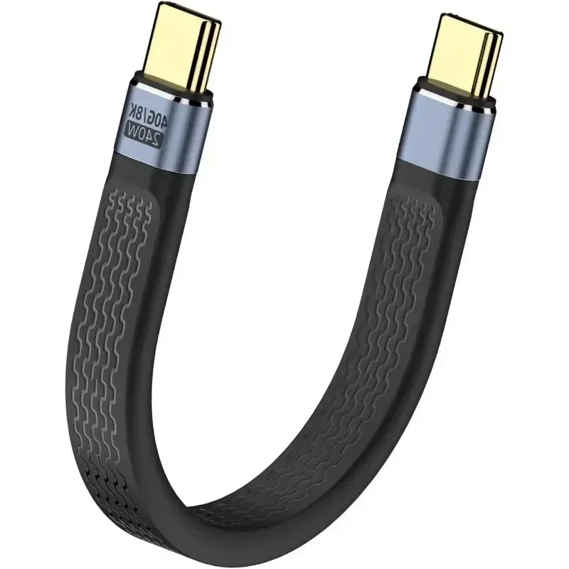 Nouveau : câble court à charge rapide PD240W, 5,1 pouces, transfert de données à 40 Gbps, compatible audio/vidéo 8K 60 Hz, câble USB-C.