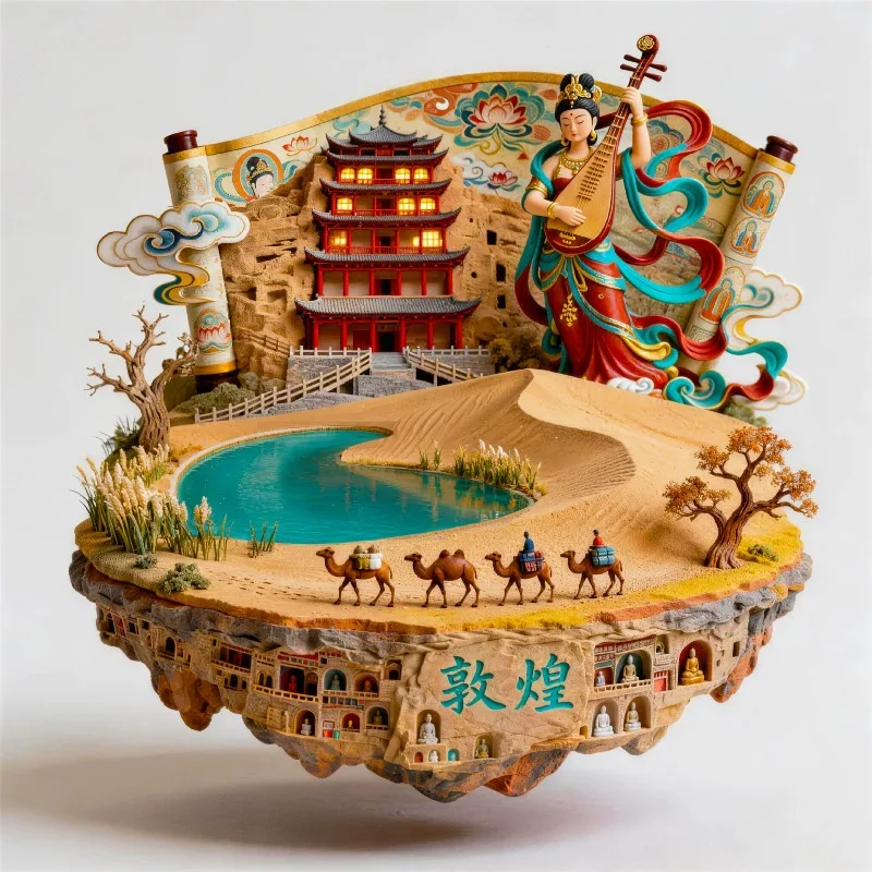China Dunhuang Fridge Magnets Metal Material Shanghai Beijing Jiuzhaigou Wuyuan Hangzhou Qinghai Xi An Chengdu Fridge Stickers