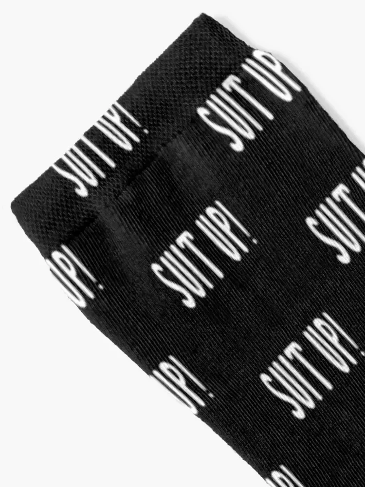 Suit Up! Barney Stinson Quote (Black) Socks Stockings Christmas cool Men Socks Women's