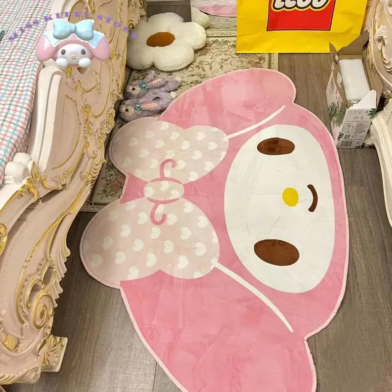 Sanrio My Melody Girl Pink Carpet Bedside Blanket Floor Mat Dressing Table Hanging Basket Cushion Girl Bedroom Decorative Pad