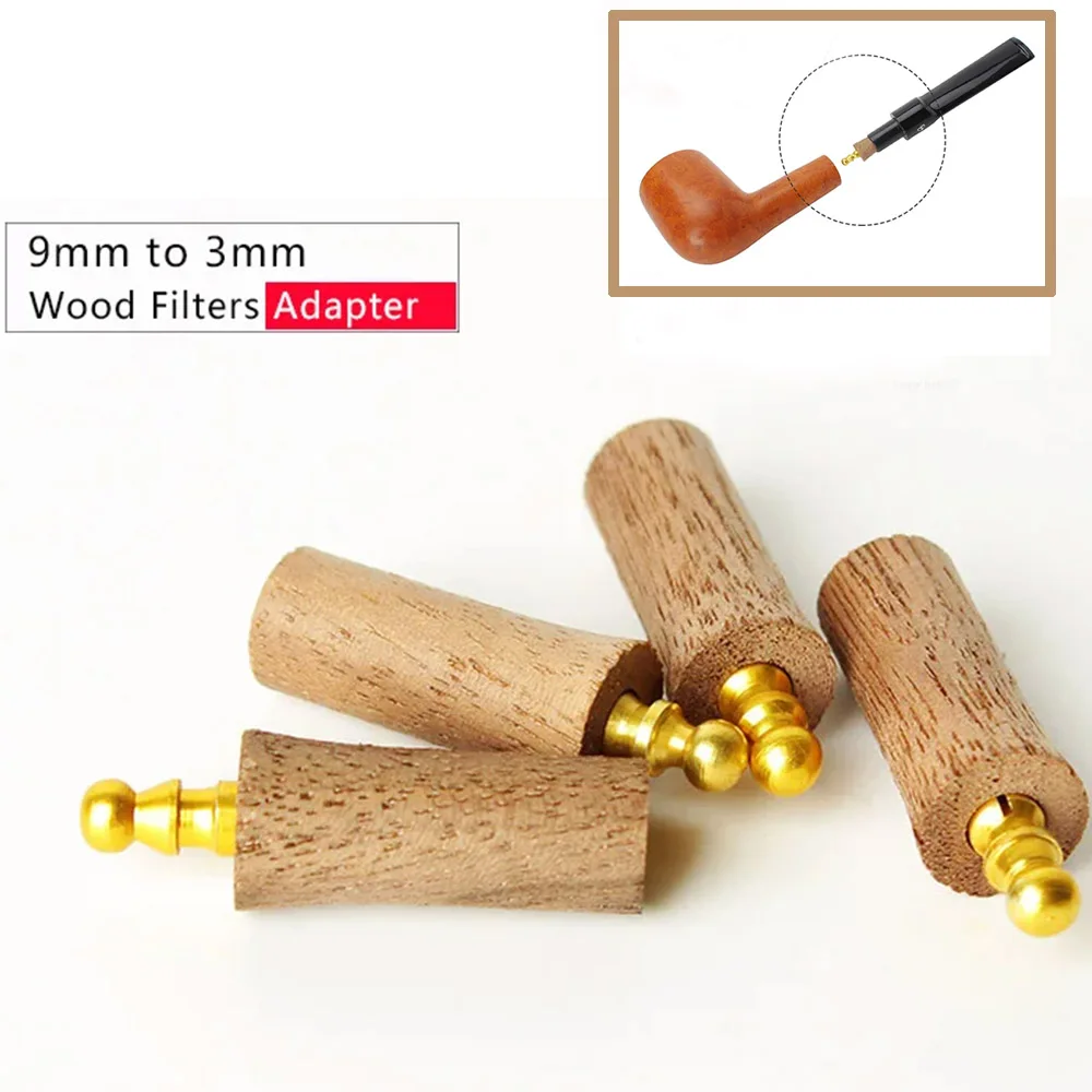 10set Ebony wood 9mm To 3mm Tobacco Pipe Stem Filter Element: Converter + Metal Filter Element， Pipe Channel Interface Converter