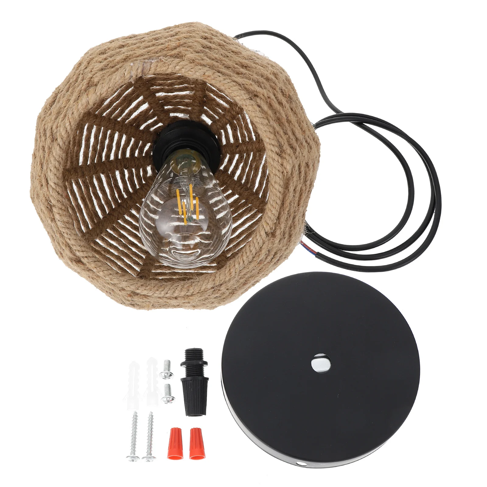 

Rope Craft Lampshade Indoor Hanging Lamp Cover Bulb Light Cover Decorative Accessory Vintage Lamp Shade for Home Bar Restaurant