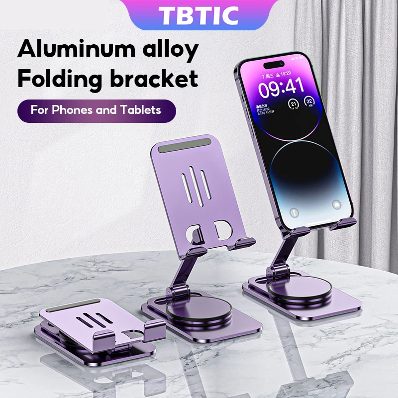 TBTIC Foldable Tablet Mobile Phone Desktop Stand for iPad iPhone Samsung Desk Holder Adjustable Desk Bracket Smartphone Stand