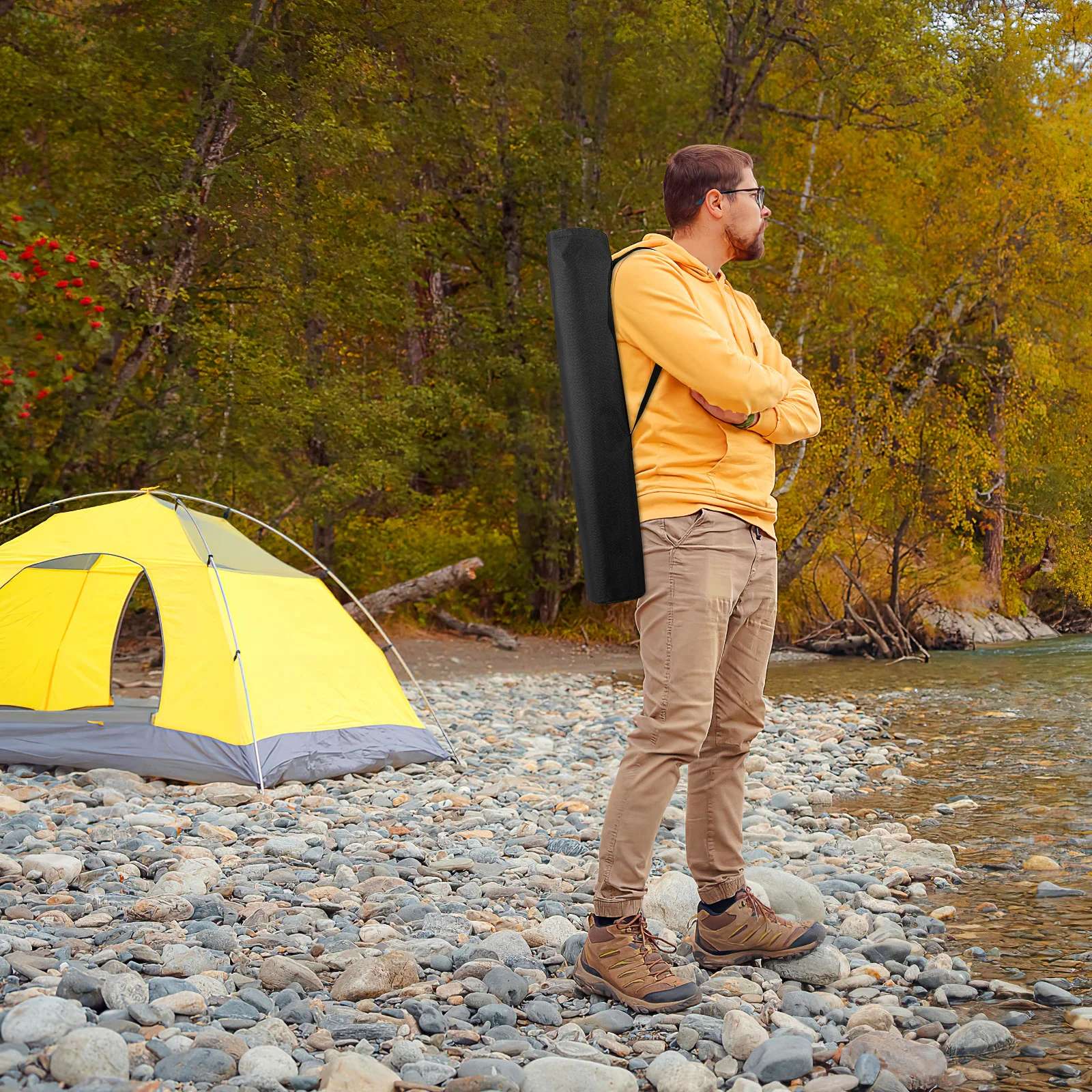 

Tent Pole Storage Bag Hiking Poles Fishing Rod Carrying Case Shoulder Strap Long for Rods Gear Outdoor