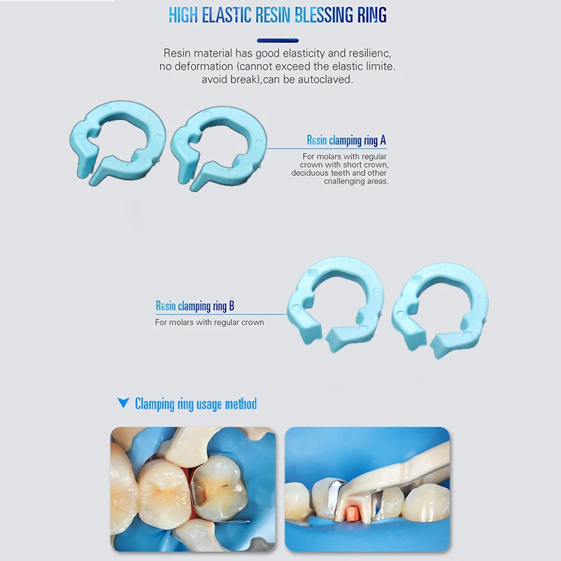 4Pcs/set Dental Resin Clamping Separator Ring Sectional Contoured Metal Matrices Holder Matrix Fixed Clamp Autoclavable