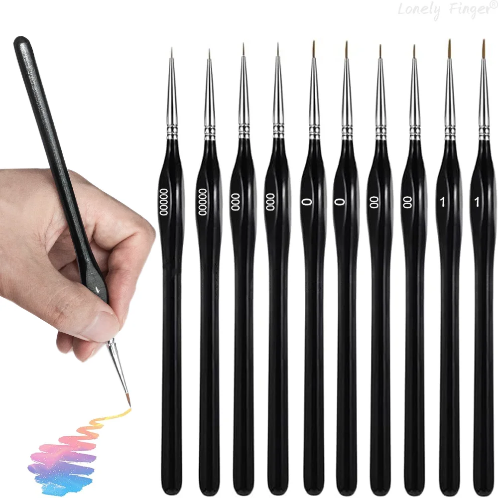 

10 PCS Miniature Paint Brushes Kit, Fine Detail Painting Brush Micro Professional Tiny Paints Brush Set for Watercolor, Oil, Fac
