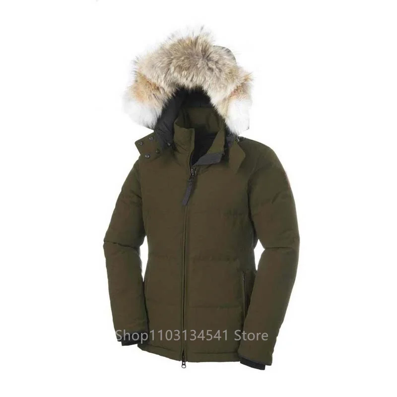 Real Coyote Fur Winter Womens Canadian CG Chelseas Parka Goose Down Jacket Outdoor Coat Wnd Waterproof Classic Fashion