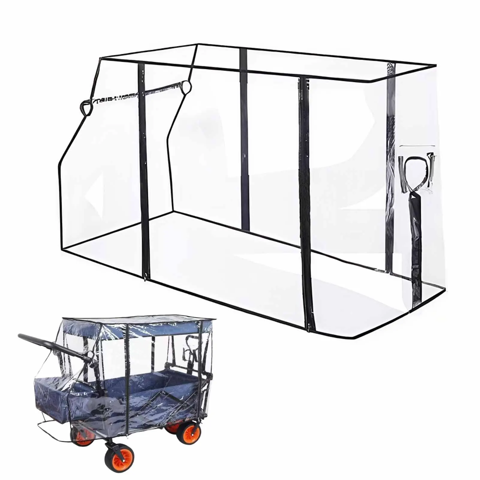 Cubierta de lluvia plegable para carrito de Camper, cubierta transparente de EVA a prueba de viento, cubierta antipolvo, impermeable, carrito de mano para exteriores, accesorios universales