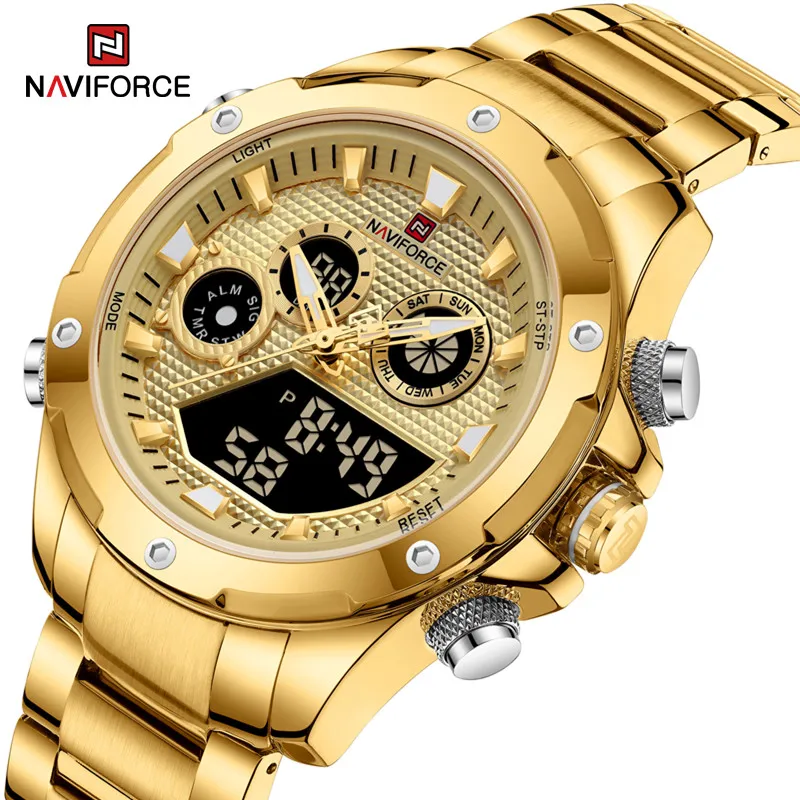 

NAVIFORCE Watches For Men Waterproof Business Dual Display Wristwatch Quartz Sport Military Clock Relogios Masculino 2023 New