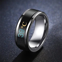 Stainless Steel Temperature Ring Mood Emotion Feeling Intelligent Temperature Sensitive Rings for Men Women Waterproof Jewelry