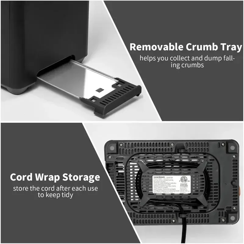 Tostadora de 2 rebanadas, pantalla LCD de tostadora inoxidable y botón táctil, velocidad de calentamiento más rápida del 50%, tostadora con ranuras anchas de 1,4 pulgadas