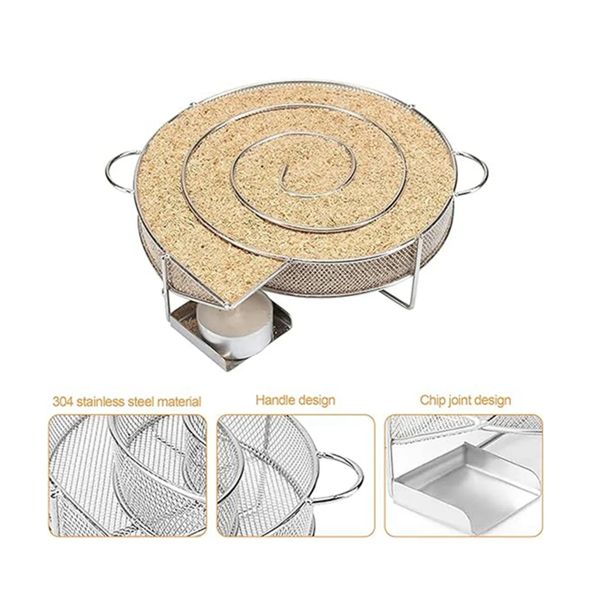 Smoking Basket Spice Rack Stainless Steel Smoking Tray Cold Smoke Generator Smoking Box Outdoor BBQ Rack (Type A) HOT
