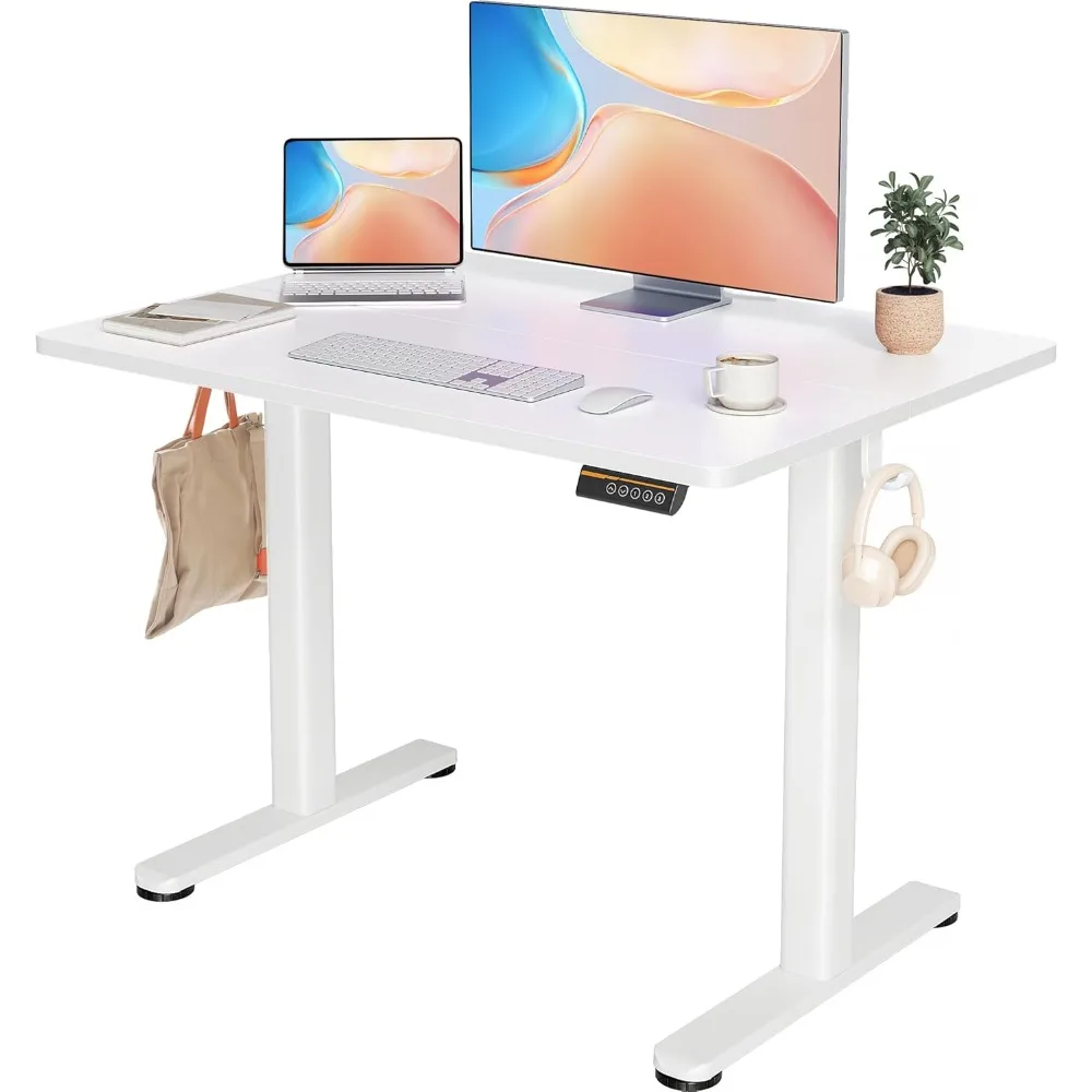 

Electric Standing Desk Adjustable Height, 40 x 24 Inches Stand up Desk with Cable Management, Home Office Desks with Splice Boa