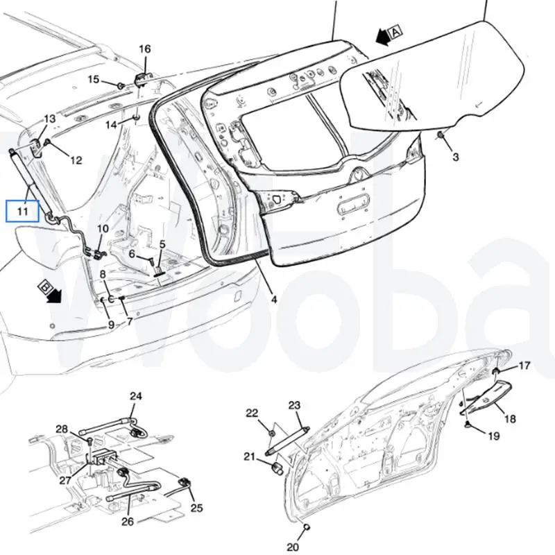 Wooba Car Trunk Door Accessories  Rear Left Right Power Electric Liftgate 22895254 23226556 For Buick Encore 2014-