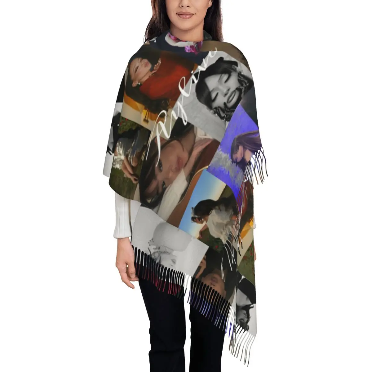 

Women's Scarf with Tassel Pop Singer Ayliva Large Winter Fall Shawl and Wrap Gifts Cashmere Scarf