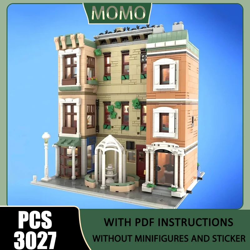 

Famous Scene Moc Building Blocks Apartment and Shop 763 17 Model Technology Bricks Gwaihir DIY Assembly Street View Toys Gifts